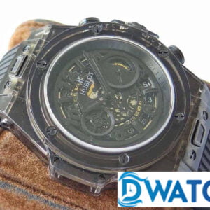 ĐỒNG HỒ NAM HUBLOT BIG BANG TRONG SUỐT MÀU ĐEN REPLICA 11 44MM 4 ĐỒNG HỒ NAM HUBLOT BIG BANG TRONG SUỐT MÀU ĐEN REPLICA 11 44MM