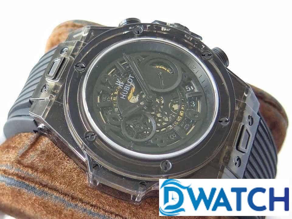 ĐỒNG HỒ NAM HUBLOT BIG BANG TRONG SUỐT MÀU ĐEN REPLICA 11 44MM ĐỒNG HỒ NAM HUBLOT BIG BANG TRONG SUỐT MÀU ĐEN REPLICA 11 44MM