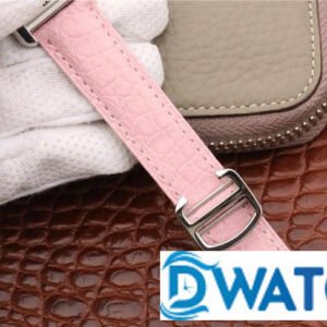 CARTIER TANK REPLICA WATCHES STAINLESS STEEL PINK LEATHER STRAP 33X27MM 6 ĐỒNG HỒ NỮ CARTIER TANK MẶT SỐ TRẮNG DÂY DA FAKE CAO CẤP 33X27MM