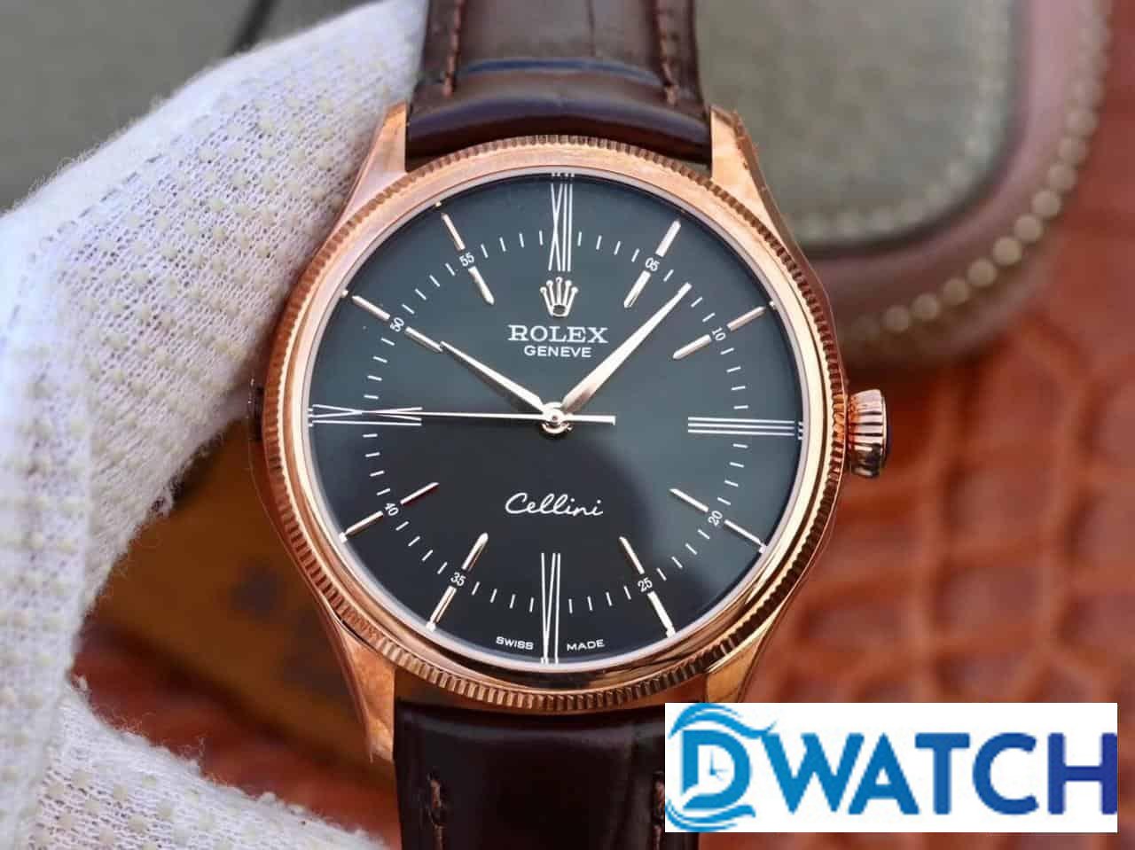 ĐỒNG HỒ CƠ NAM DÂY DA MẶT MÀU ĐEN ROLEX CELLINI REPLICA 1:1 CAO CẤP 39MM ĐỒNG HỒ CƠ NAM DÂY DA MẶT MÀU ĐEN ROLEX CELLINI REPLICA 1:1 CAO CẤP 39MM
