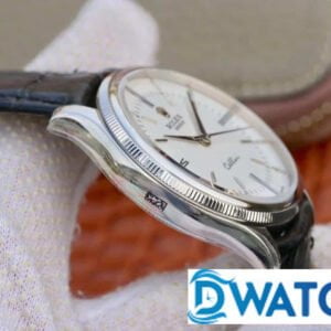 ĐỒNG HỒ NAM ROLEX CELLINI DÂY DA MẶT TRẮNG FAKE CAO CẤP 39MM 4 ĐỒNG HỒ CƠ NAM DÂY DA MẶT TRẮNG ROLEX CELLINI REPLICA 1:1 CAO CẤP 39MM