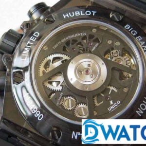ĐỒNG HỒ NAM HUBLOT BIG BANG TRONG SUỐT MÀU ĐEN REPLICA 11 44MM 5 ĐỒNG HỒ NAM HUBLOT BIG BANG TRONG SUỐT MÀU ĐEN REPLICA 11 44MM