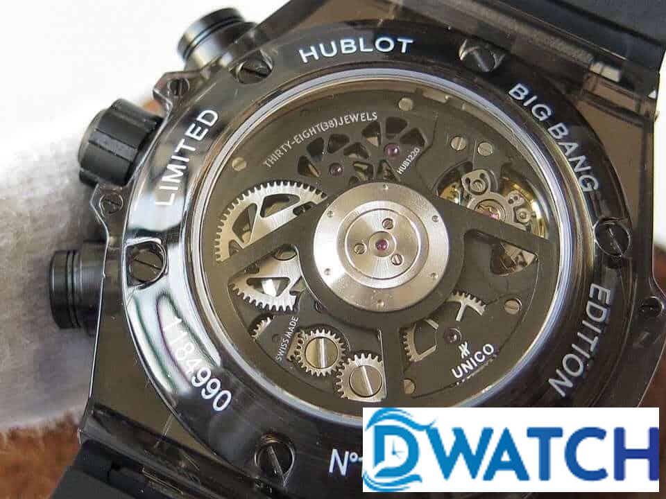 ĐỒNG HỒ NAM HUBLOT BIG BANG TRONG SUỐT MÀU ĐEN REPLICA 11 44MM ĐỒNG HỒ NAM HUBLOT BIG BANG TRONG SUỐT MÀU ĐEN REPLICA 11 44MM