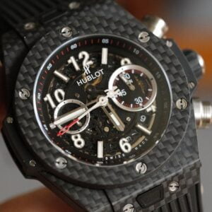 HUBLOT BIG BANG UNICO CHRONOGRAPH IMITATION LUXURY WATCHES CARBON CASE RUBBER STRAP 45,5MM 2 ĐỒNG HỒ CƠ NAM 5 KIM DÂY CAO SU HUBLOT BIG BANG UNICO REPLICA 1:1 CAO CẤP 45,5MM