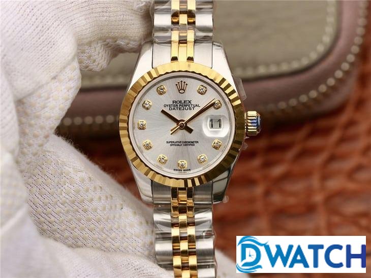 ĐỒNG HỒ NỮ ROLEX DATEJUST NIỀNG KHÍA MẶT SỐ TRẮNG FAKE CAO CẤP 28MM ĐỒNG HỒ NỮ ROLEX DATEJUST NIỀNG KHÍA MẶT SỐ TRẮNG FAKE CAO CẤP 28MM
