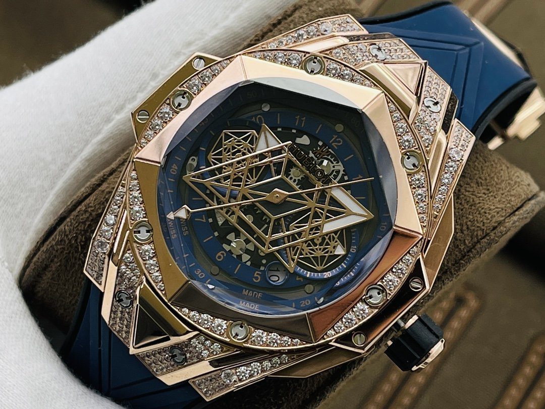 ĐỒNG HỒ ĐÍNH ĐÁ NAM MÁY CƠ MÀU XANH HUBLOT BIG BANG SANG BLEU ll CHRONOGRAP REP 1:1 CAO CẤP 45MM ĐỒNG HỒ ĐÍNH ĐÁ NAM MÁY CƠ MÀU XANH HUBLOT BIG BANG SANG BLEU ll CHRONOGRAP REP 1:1 CAO CẤP 45MM