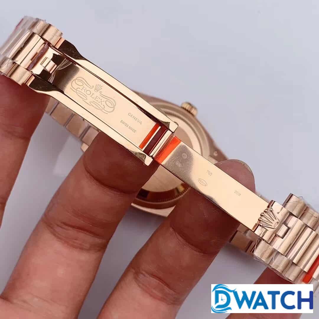 ĐỒNG HỒ NAM MÁY CƠ DÂY KIM LOẠI ROLEX DAY-DATE MÀU ROSE GOLD REPLICA 1:1 CAO CẤP 36MM ĐỒNG HỒ NAM MÁY CƠ DÂY KIM LOẠI ROLEX DAY-DATE MÀU ROSE GOLD REPLICA 1:1 CAO CẤP 36MM
