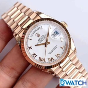 ĐỒNG HỒ NAM ROLEX DAY-DATE MÁY CƠ DÂY KIM LOẠI CỌC SỐ LA MÃ FAKE 1:1 36MM 1 ĐỒNG HỒ ROLEX DAY-DATE NAM MÁY CƠ DÂY KIM LOẠI CỌC SỐ LA MÃ REPLICA 1:1 CAO CẤP 36MM