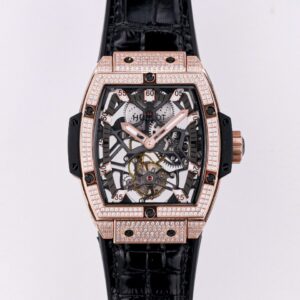 ĐỒNG HỒ NAM ĐÍNH ĐÁ DÂY DA HUBLOT SPIRIT OF BIG BANG TOURBILON REP 1:1 CAO CẤP 45MM