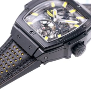 HUBLOT SPIRIT OF BIG BANG TOURBILON BEST REPLICA WATCHES ALL BLACK YELLOW HOURS 45MM 4 ĐỒNG HỒ NAM HUBLOT SPIRIT OF BIG BANG TOURBILON REP 1:1 CAO CẤP 45MM