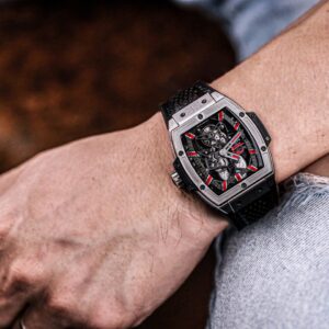 HUBLOT SPIRIT OF BIG BANG TOURBILON GOOD IMITATION WATCHES TITANIUM CASE RED HOURS 45MM 6 ĐỒNG HỒ NAM HUBLOT SPIRIT OF BIG BANG TOURBILON JB FACTORY REP 1:1 CAO CẤP 45MM
