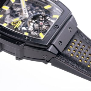 HUBLOT SPIRIT OF BIG BANG TOURBILON BEST REPLICA WATCHES ALL BLACK YELLOW HOURS 45MM 5 ĐỒNG HỒ NAM HUBLOT SPIRIT OF BIG BANG TOURBILON REP 1:1 CAO CẤP 45MM