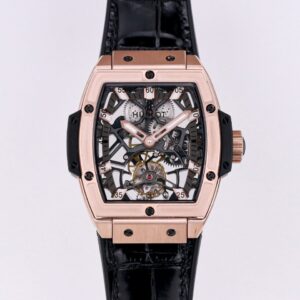 HUBLOT SPIRIT OF BIG BANG TOURBILLON KING GOLD GOOD IMITATION WATCHES ROSE GOLD PLATE RUBBER STRAP 45MM 1 ĐỒNG HỒ NAM HUBLOT SPIRIT OF BIG BANG TOURBILON KING GOLD REPLICA 1:1 CAO CẤP 45MM