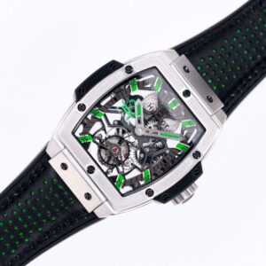HUBLOT SPIRIT OF BIG BANG TOURBILON KNOCK OFF WATCHES GREEN HOURS TITANIUM CASE 45MM 1 ĐỒNG HỒ HUBLOT SPIRIT OF BIG BANG TOURBILON REPLICA 1:1 CAO CẤP 45MM