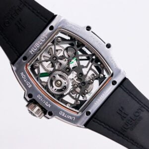 HUBLOT SPIRIT OF BIG BANG TOURBILON KNOCK OFF WATCHES GREEN HOURS TITANIUM CASE 45MM 6 ĐỒNG HỒ HUBLOT SPIRIT OF BIG BANG TOURBILON REPLICA 1:1 CAO CẤP 45MM