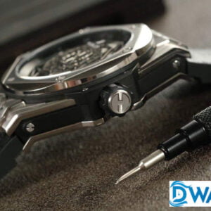 HUBLOT BIG BANG SANG BLEU IMITATION WATCHES BLACK DIAL RUBBER STRAP 45MM 4 ĐỒNG HỒ NAM MÁY CƠ HUBLOT BIG BANG SANG BLEU REPLICA 1:1 CAO CẤP 45MM