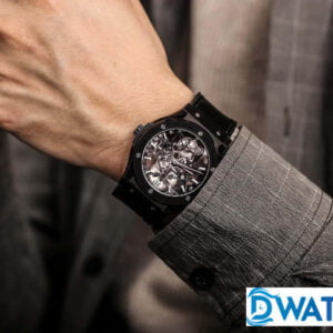 HUBLOT CLASSIC FUSION TOURBILON REPLICA WATCHES ALL BLACK RUBBER STRAP 42MM 7 ĐỒNG HỒ HUBLOT NAM HUBLOT CLASSIC FUSION TOURBILON REPLICA 1:1 CAO CẤP 42MM