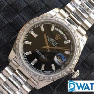 ĐỒNG HỒ NAM ROLEX DAY-DATE MÁY CƠ DÂY KIM LOẠI ĐÍNH ĐÁ REPLICA CAO CẤP 40MM 2 ĐỒNG HỒ ROLEX DAY-DATE NAM MÁY CƠ DÂY KIM LOẠI ĐÍNH ĐÁ REPLICA 1:1 CAO CẤP 40MM