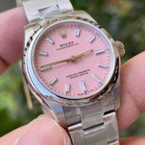ĐỒNG HỒ NỮ ROLEX OYSTER PERPETUAL MẶT HỒNG EW FACTORY FAKE CAO CẤP 31MM 2 ĐỒNG HỒ ROLEX OYSTER PERPETUAL NỮ MẶT HỒNG EW FACTORY REPLICA 1:1 31MM