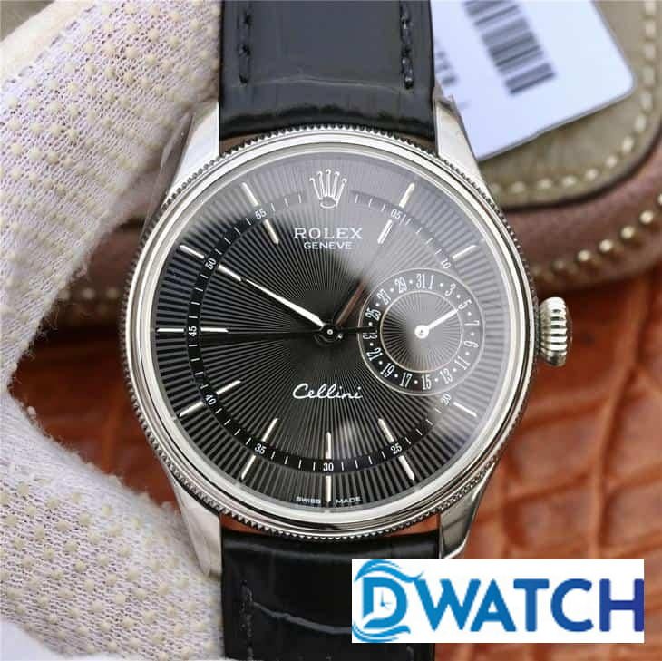 ĐỒNG HỒ CƠ NAM DÂY DA MẶT MÀU ĐEN ROLEX CELLINI MKS FACTORY REPLICA 1:1 CAO CẤP 39MM ĐỒNG HỒ CƠ NAM DÂY DA MẶT MÀU ĐEN ROLEX CELLINI MKS FACTORY REPLICA 1:1 CAO CẤP 39MM