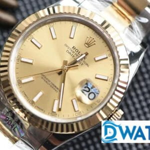 ĐỒNG HỒ NAM ROLEX DATEJUST DÂY KIM LOẠI MÀU DEMI AR FACTORY REPLICA CAO CẤP 41MM 2 ĐỒNG HỒ CƠ NAM DÂY KIM LOẠI MÀU DEMI ROLEX DATEJUST AR FACTORY REP 1:1 CAO CẤP 41MM