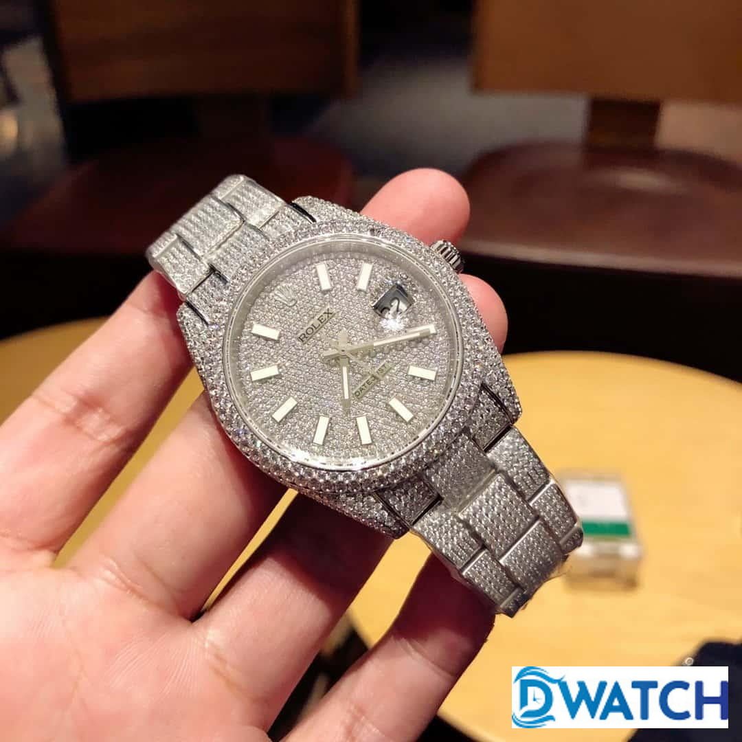 ĐỒNG HỒ ROLEX DATEJUST NAM MÁY CƠ ĐÍNH FULL ĐÁ DÂY KIM LOẠI REPLICA 1:1 CAO CẤP 40MM ĐỒNG HỒ ROLEX DATEJUST NAM MÁY CƠ ĐÍNH FULL ĐÁ DÂY KIM LOẠI REPLICA 1:1 CAO CẤP 40MM