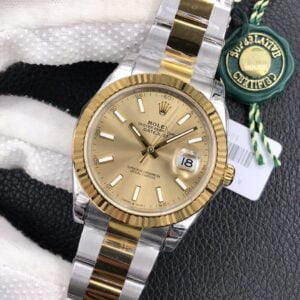 ROLEX DATEJUST BEST COPIES WATCHES TWO TONES GOLD CHAMPAGNE DIAL VS FACTORY 41MM 2 ĐỒNG HỒ CƠ NAM ROLEX DATEJUST VS FACTORY REPLICA 1:1 CAO CẤP 41MM