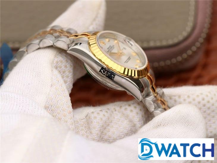 ĐỒNG HỒ NỮ ROLEX DATEJUST NIỀNG KHÍA MẶT SỐ TRẮNG FAKE CAO CẤP 28MM ĐỒNG HỒ NỮ ROLEX DATEJUST NIỀNG KHÍA MẶT SỐ TRẮNG FAKE CAO CẤP 28MM