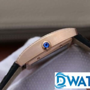 CARTIER TANK ANDY LAU LUXURY IMITAITON WATCHES ROSE GOLD PLATE BLACK DIAL RHINESTONE LEATHER STRAP 34X44MM 3 ĐỒNG HỒ NỮ CARTIER