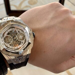 HUBLOT BIG BANG SANG BLEU II CHRONOGRAPH HIGH END WATCH REPLICAS WHITE DIAL BLACK RUBBER STRAP 45MM 7 ĐỒNG HỒ NAM CƠ HUBLOT BIG BANG SANG BLEU II CHRONOGRAPH REPLICA 1:1 CAO CẤP 45MM