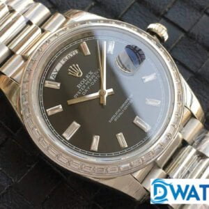 ĐỒNG HỒ NAM ROLEX DAY-DATE MÁY CƠ DÂY KIM LOẠI ĐÍNH ĐÁ REPLICA CAO CẤP 40MM 3 ĐỒNG HỒ ROLEX DAY-DATE NAM MÁY CƠ DÂY KIM LOẠI ĐÍNH ĐÁ REPLICA 1:1 CAO CẤP 40MM