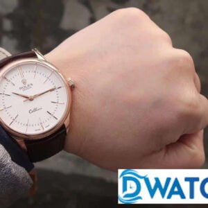ĐỒNG HỒ NAM ROLEX CELLINI MÁY CƠ DÂY DA MẶT TRẮNG FAKE CAO CẤP 39MM 7 ĐỒNG HỒ NAM MÁY CƠ DÂY DA MẶT TRẮNG ROLEX CELLINI REPLICA 1:1 CAO CẤP 39MM