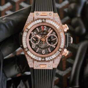 ĐỒNG HỒ NAM ĐÍNH FULL ĐÁ MÁY CƠ HUBLOT BIG BANG UNICO REP 1:1 CAO CẤP 45,5MM