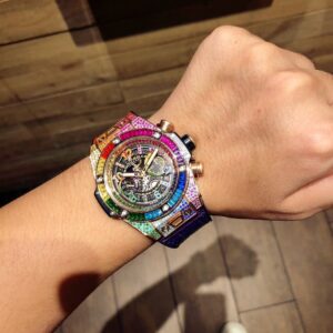 HUBLOT BIG BANG UNICO CHRONOGRAP LUXURY REPLICA WATCHES RAINBOW RHINESTONE ONE CLICK STRAP 45,5MM 5 ĐỒNG HỒ HUBLOT BIG BANG UNICO CHRONOGRAP NAM MÁY CƠ REPLICA 1:1 CAO CẤP 45,5MM