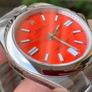 ĐỒNG HỒ NAM ROLEX OYSTER PERPETUAL DÂY KIM LOẠI MÀU ĐỎ EW FACTORY REP CAO CẤP 41MM 2 ĐỒNG HỒ ROLEX OYSTER PERPETUAL CƠ NAM DÂY KIM LOẠI MẶT MÀU ĐỎ EW FACTORY REP 1:1 CAO CẤP 41MM