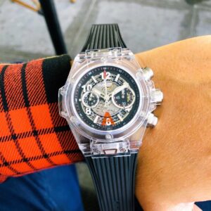 HUBLOT BIG BANG UNICO CHRONOGRAPH GOOD IMITATION WATCHES SAPPHIRE CASE BLACK DIAL RUBBER STRAP 45MM 7 ĐỒNG HỒ NAM MÁY CƠ 5 KIM HUBLOT BIG BANG CHRONOGRAPH REPLICA 1:1 CAO CẤP 45MM
