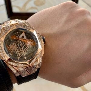 ĐỒNG HỒ ĐÍNH ĐÁ CƠ NAM HUBLOT BIG BANG SANG BLEU ll CHRONOGRAPH KING GOLD REP 1:1 45MM 7 ĐỒNG HỒ ĐÍNH ĐÁ CƠ NAM HUBLOT BIG BANG SANG BLEU ll CHRONOGRAPH KING GOLD REP 1:1 45MM