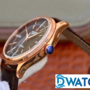 ĐỒNG HỒ NAM ROLEX CELLINI DÂY DA MẶT MÀU ĐEN FAKE 11 39MM 3 ĐỒNG HỒ CƠ NAM DÂY DA MẶT MÀU ĐEN ROLEX CELLINI REPLICA 1:1 CAO CẤP 39MM