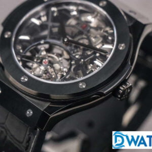 HUBLOT CLASSIC FUSION TOURBILON REPLICA WATCHES ALL BLACK RUBBER STRAP 42MM 3 ĐỒNG HỒ HUBLOT NAM HUBLOT CLASSIC FUSION TOURBILON REPLICA 1:1 CAO CẤP 42MM