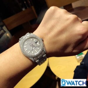 ROLEX DATEJUST BEST COPIES WATCHES RHINESTONE FULL GEM STAINLESS STEEL INDEX HOURS 41MM 5 ĐỒNG HỒ ROLEX DATEJUST NAM MÁY CƠ ĐÍNH FULL ĐÁ DÂY KIM LOẠI REPLICA 1:1 CAO CẤP 40MM