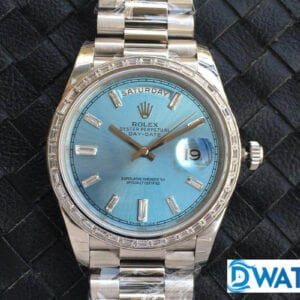 ĐỒNG HỒ NAM ROLEX DAY-DATE MÁY CƠ DÂY KIM LOẠI ĐÍNH ĐÁ REPLICA CAO CẤP 40MM 1 ĐỒNG HỒ ROLEX DAY-DATE NAM MÁY CƠ DÂY KIM LOẠI ĐÍNH ĐÁ REPLICA 1:1 CAO CẤP 40MM