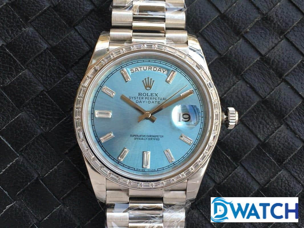ĐỒNG HỒ ROLEX DAY-DATE NAM MÁY CƠ DÂY KIM LOẠI ĐÍNH ĐÁ REPLICA 1:1 CAO CẤP 40MM ĐỒNG HỒ ROLEX DAY-DATE NAM MÁY CƠ DÂY KIM LOẠI ĐÍNH ĐÁ REPLICA 1:1 CAO CẤP 40MM
