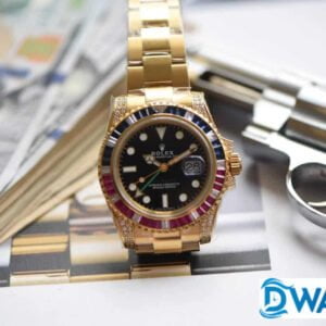 ĐỒNG HỒ NAM ROLEX GMT-MASTER ll MÁY CƠ DÂY KIM LOẠI ĐÍNH ĐÁ REPLICA 1:1 40MM 1 ĐỒNG HỒ NAM MÁY CƠ DÂY KIM LOẠI ĐÍNH ĐÁ ROLEX GMT-MASTER ll REPLICA 1:1 CAO CẤP 40MM