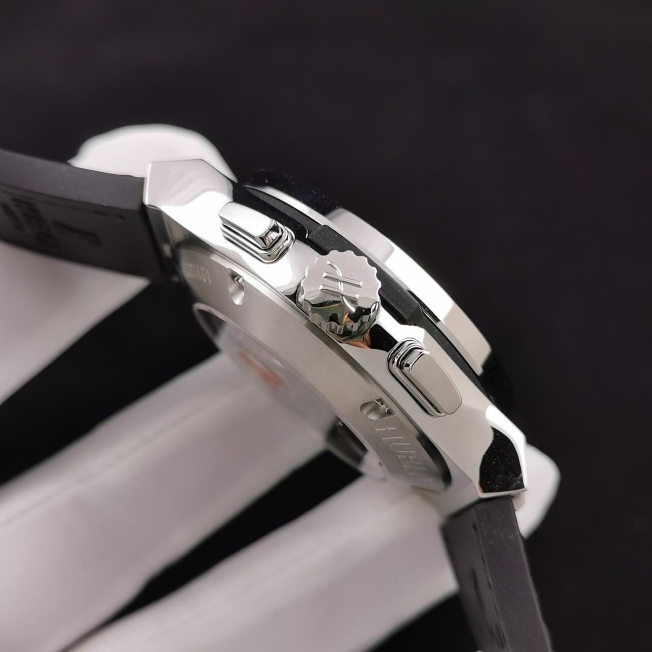 ĐỒNG HỒ NAM CƠ 5 KIM MÀU ĐEN ĐÍNH ĐÁ HUBLOT CLASSIC FUSION CHRONOGRAPH REP 1:1 45MM ĐỒNG HỒ NAM CƠ 5 KIM MÀU ĐEN ĐÍNH ĐÁ HUBLOT CLASSIC FUSION CHRONOGRAPH REP 1:1 45MM