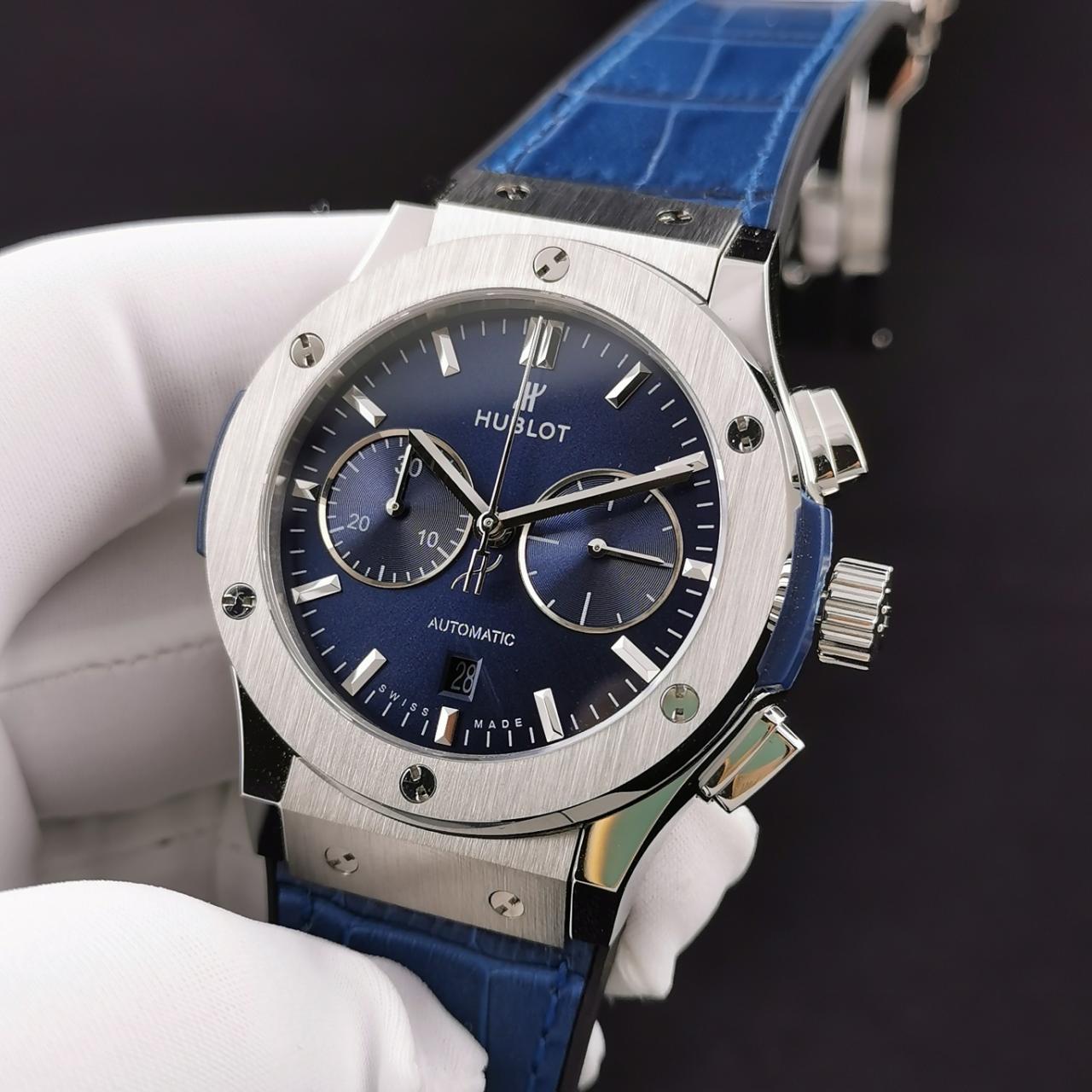 ĐỒNG HỒ CƠ NAM MÀU XANH HUBLOT CLASSIC FUSION CHRONOGRAPH HB FACTORY 45MM ĐỒNG HỒ CƠ NAM MÀU XANH HUBLOT CLASSIC FUSION CHRONOGRAPH HB FACTORY 45MM