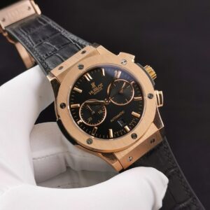 HUBLOT CLASSIC FUSION CHRONOGRAPH KING GOLD HIGH END REPLICAS WATCH ROSE GOLD PLATE BLACK DIAL HB FACTORY 45MM 1 ĐỒNG HỒ HUBLOT CLASSIC FUSION CHRONOGRAPH KING GOLD HB FACTORY 45MM