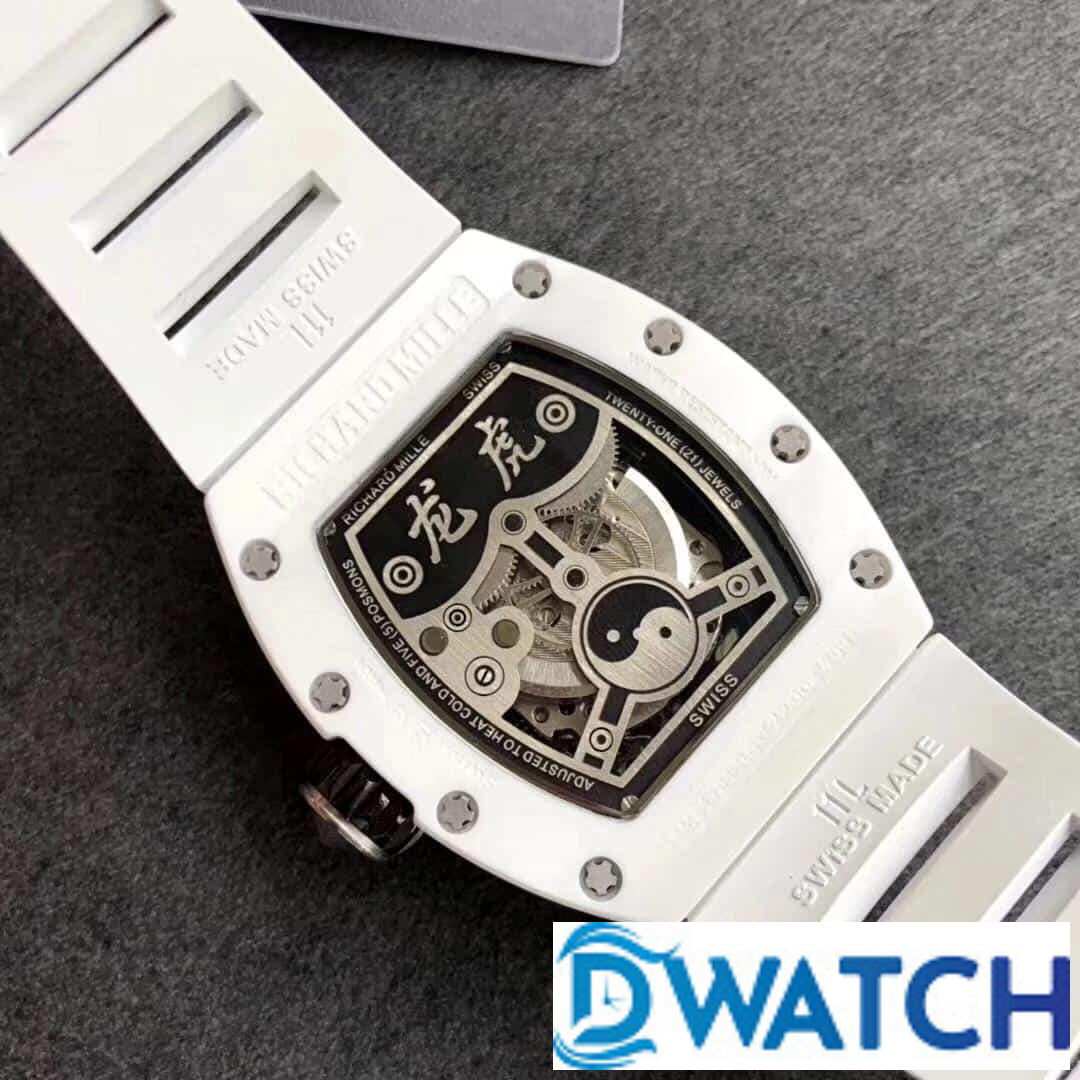 ĐỒNG HỒ NAM RICHARD MILLE RM051 NGOẠ HỔ TÀNG LONG MÀU TRẮNG REPLICA 11 43X50MM-1 ĐỒNG HỒ NAM RICHARD MILLE RM051 NGOẠ HỔ TÀNG LONG MÀU TRẮNG REPLICA 11 43X50MM