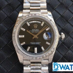 ĐỒNG HỒ NAM ROLEX DAY-DATE MÁY CƠ DÂY KIM LOẠI ĐÍNH ĐÁ REPLICA CAO CẤP 40MM 1 ĐỒNG HỒ ROLEX DAY-DATE NAM MÁY CƠ DÂY KIM LOẠI ĐÍNH ĐÁ REPLICA 1:1 CAO CẤP 40MM