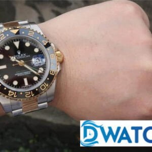 ĐỒNG HỒ CƠ NAM 4 KIM MÀU DEMI ROLEX GMT-MASTER ll EW FACTORY REP 1:1 40MM 7 ĐỒNG HỒ CƠ NAM 4 KIM MÀU DEMI ROLEX GMT-MASTER ll EW FACTORY REP 1:1 CAO CẤP 40MM