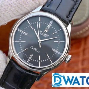 ĐỒNG HỒ ROLEX CELLINI NAM MÁY CƠ DÂY DA MẶT ĐEN FAKE 11 39MM 1 ĐỒNG HỒ ROLEX CELLINI NAM MÁY CƠ DÂY DA MẶT ĐEN REPLICA 1:1 CAO CẤP 39MM